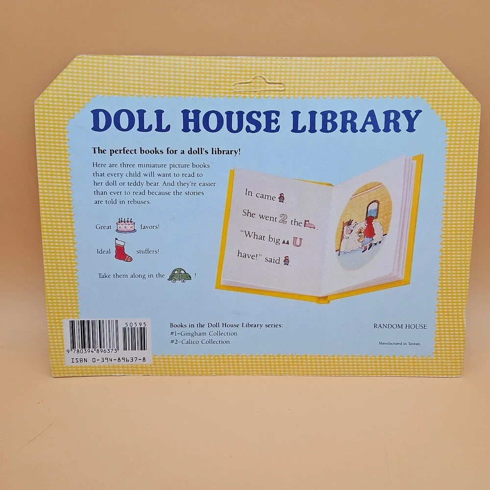 Vintage Doll House Library Gingham Collection Brand New NOS Mini Books